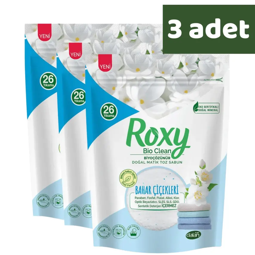 Dalan Roxy Matik Toz Sabun Bahar Çiçekleri 800 gr x 3 Adet - 1