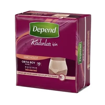 Depend Tek Kullanımlık Emici Kadın Külodu 10'lu Orta Boy 