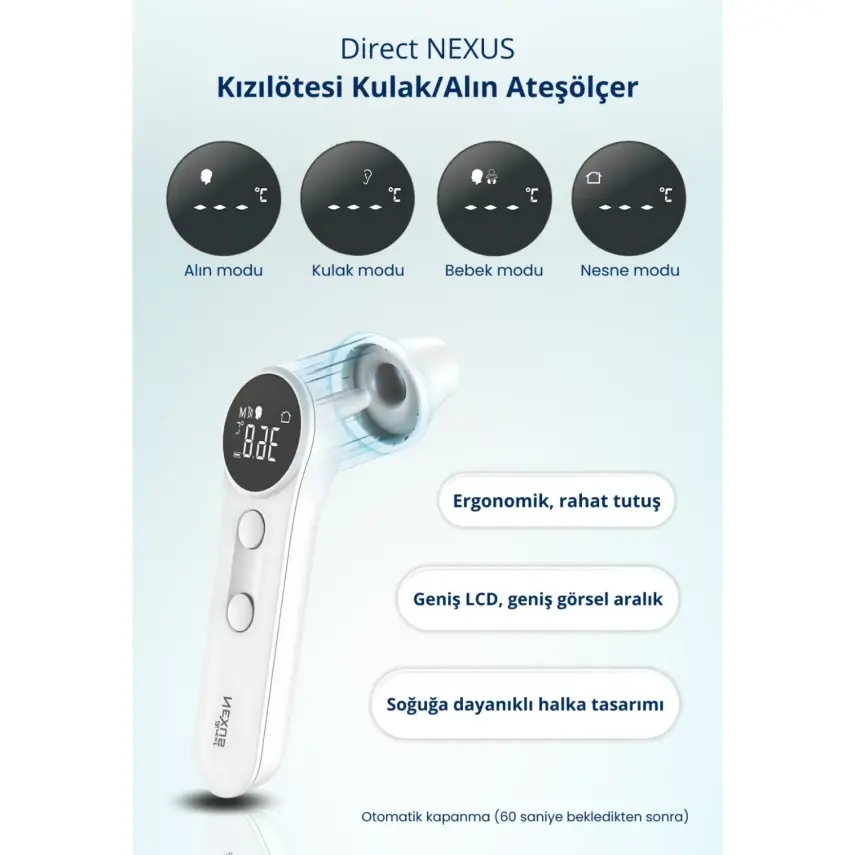 Direct Nexus Dual Kulaktan ve Alından Ateş Ölçer (Yeni) - 8