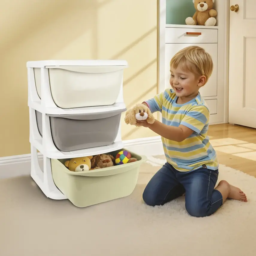 Dolu 3 Çekmeceli Oyuncak Saklama Ünitesi - 3