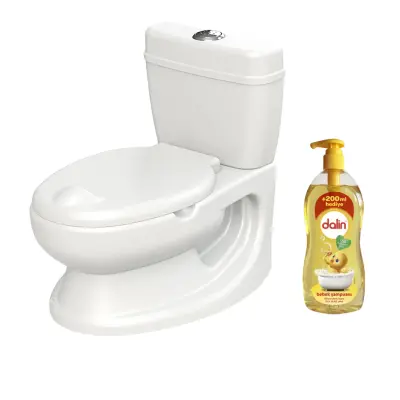 Dolu Beyaz Eğitici Lazımlık ve 700+200 ml  Dalin Klasik Bebek Şampuanı 