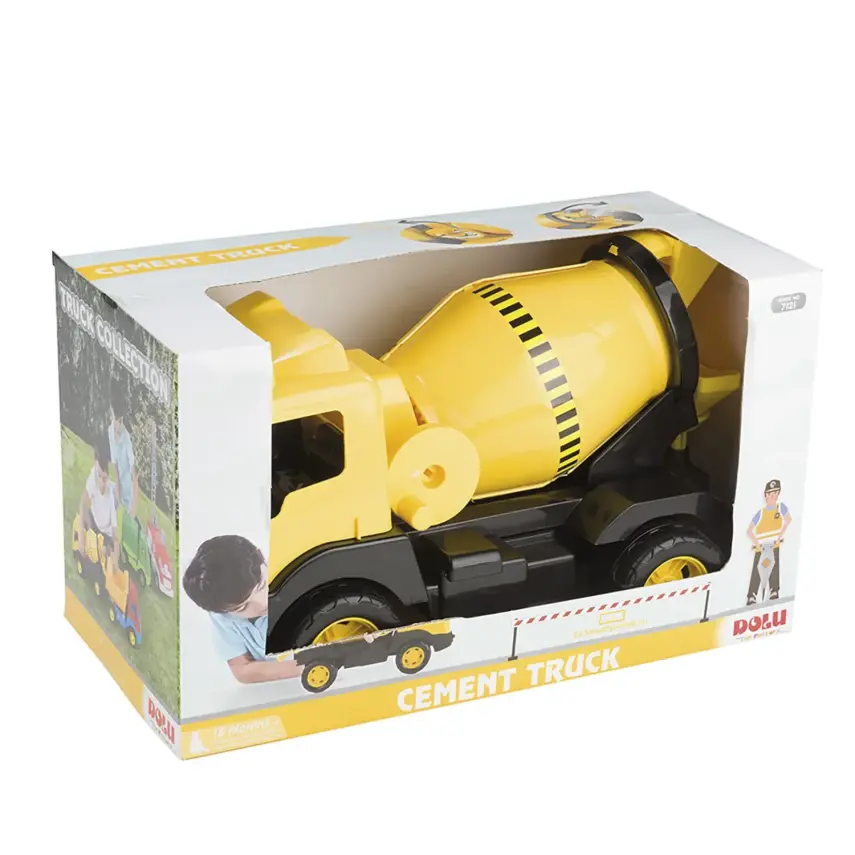 Dolu Çimento Kamyonu Pencereli Kutuda 42 Cm Sarı - 7