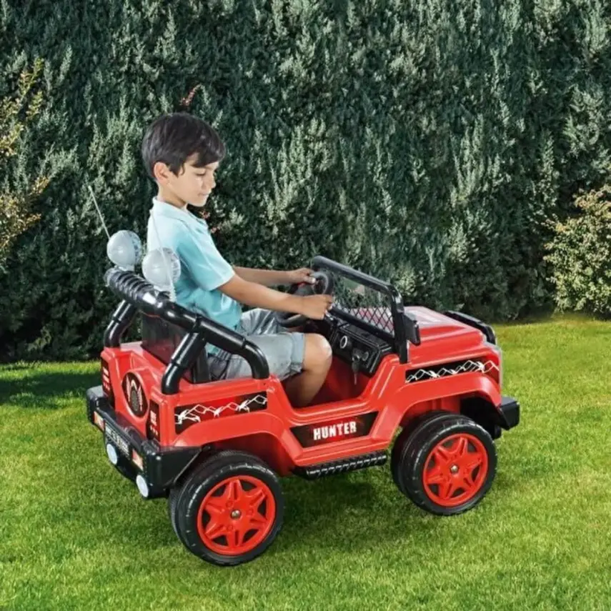 Dolu Hunter Akülü Araba Jeep Uzaktan Kumandalı Kırmızı 12 Volt - 3