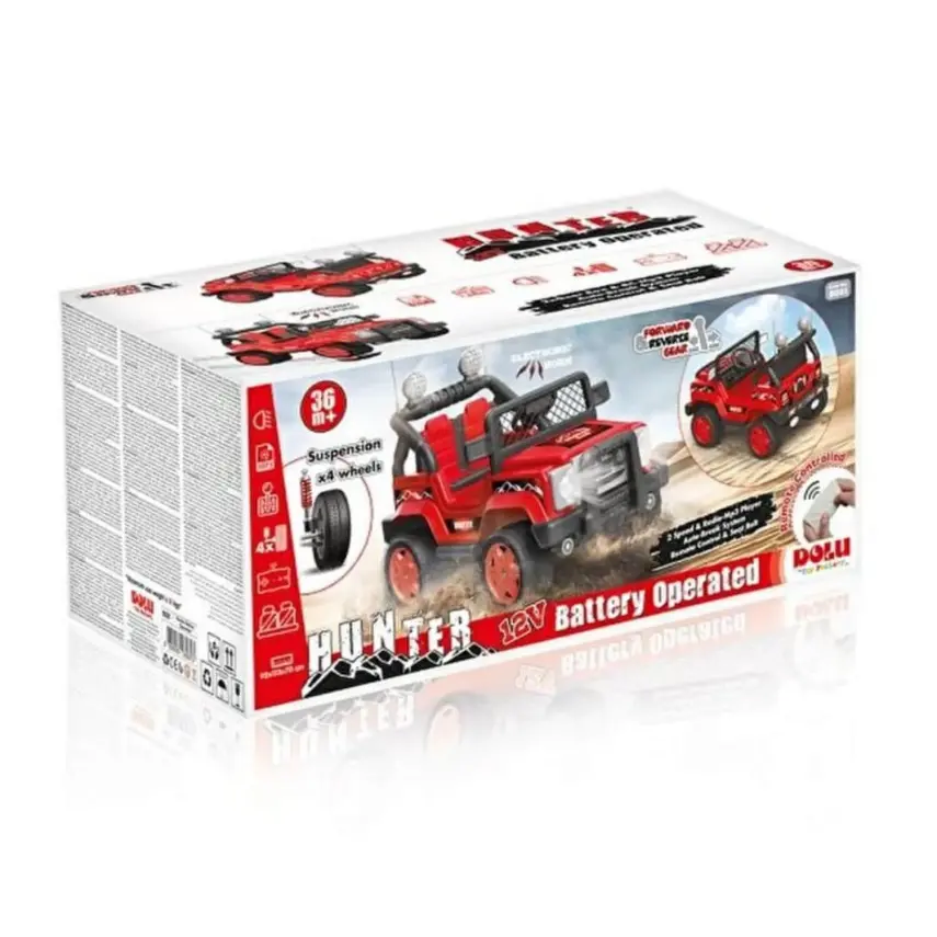 Dolu Hunter Akülü Araba Jeep Uzaktan Kumandalı Kırmızı 12 Volt - 6