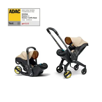 Doona i Bebek Arabasına Dönüşen Tekerlekli Gr 0 Bebek Ana Kucağı Oto Koltuğu Sahara Sand (1)