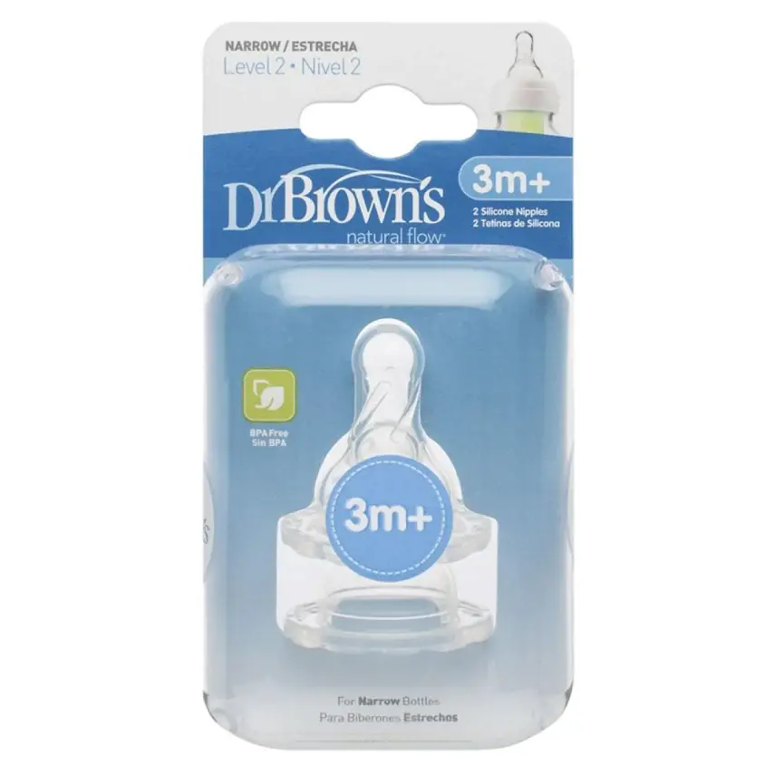 Dr Browns Options+ Dar Ağız Silikon Biberon Emziği 2li 3+ Ay 2.Aşama - 2