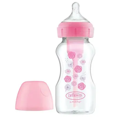 Dr Browns Options+ Geniş Ağız PP Desenli Biberon 270 ml Pembe