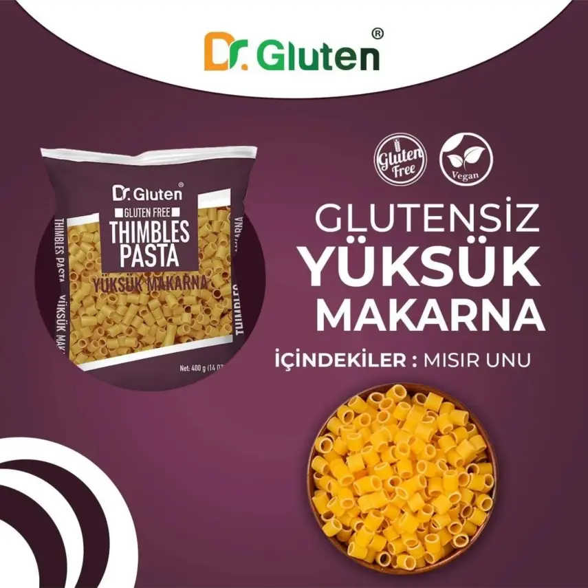 Dr.Gluten Glutensiz Yüksük Makarna 400 Gr - 3