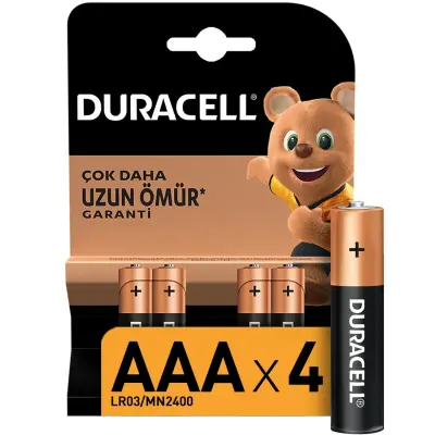 Duracell AAA İnce Kalem Pil 4 Lü