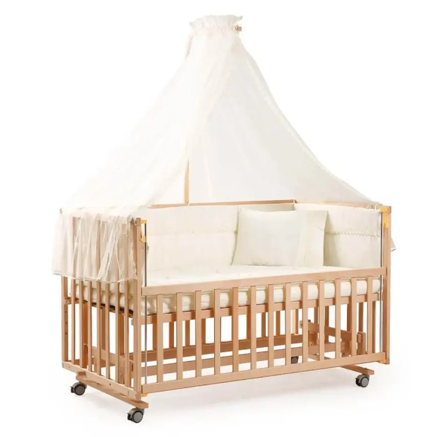 Duux Dada Naturel Anne Yanı Beşik 70x130 cm ve Uyku Seti - 1