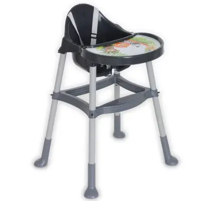 Duux Orman Desenli Portatif Katlaması Kolay Hafif 5 Nokta Emniyet Kemerli Basic Mama Sandalyesi Antrasit