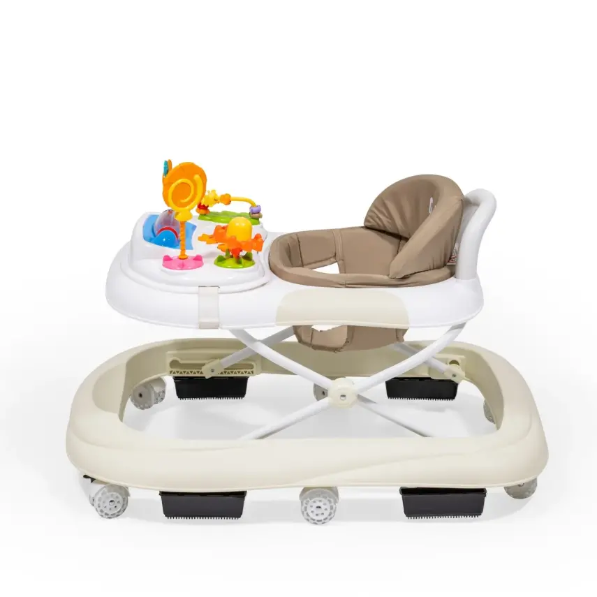 Duux Plano Oyuncaklı Müzikli 3 Kademeli Örümcek Bebek Yürüteci Bej - 9