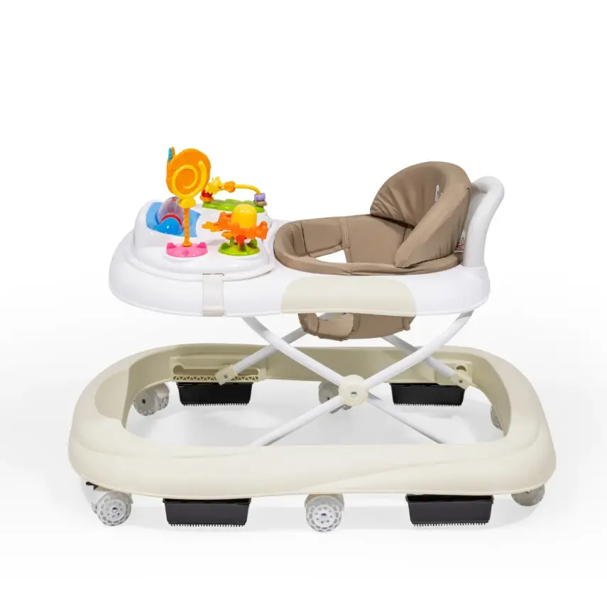 Duux Plano Oyuncaklı Müzikli 3 Kademeli Örümcek Bebek Yürüteci Bej - 3