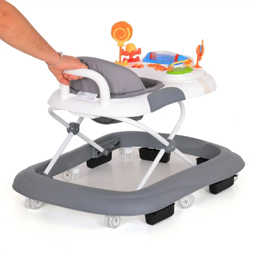 Duux Plano Oyuncaklı Müzikli 3 Kademeli Örümcek Bebek Yürüteci Beyaz - 5