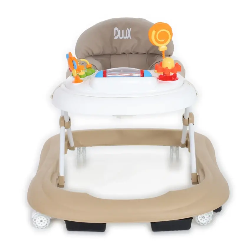 Duux Plano Oyuncaklı Müzikli 3 Kademeli Örümcek Bebek Yürüteci Kahverengi - 4