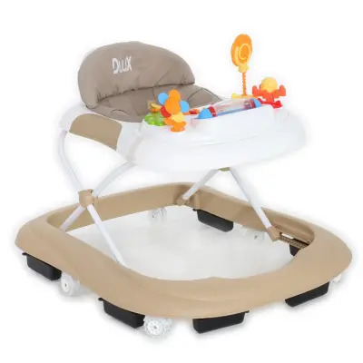Duux Plano Oyuncaklı Müzikli 3 Kademeli Örümcek Bebek Yürüteci Kahverengi