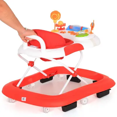 Duux Plano Oyuncaklı Müzikli 3 Kademeli Örümcek Bebek Yürüteci Kırmızı - 11