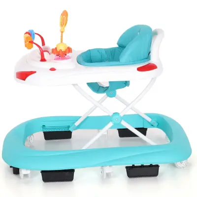 Duux Plano Oyuncaklı Müzikli 3 Kademeli Örümcek Bebek Yürüteci Turkuaz - 9