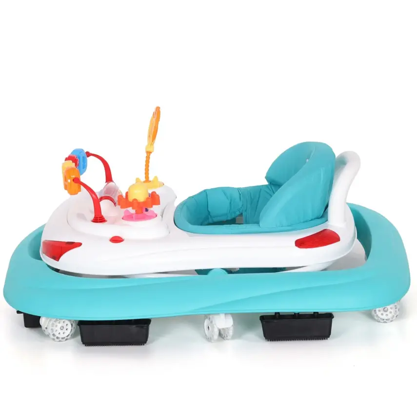 Duux Plano Oyuncaklı Müzikli 3 Kademeli Örümcek Bebek Yürüteci Turkuaz - 8