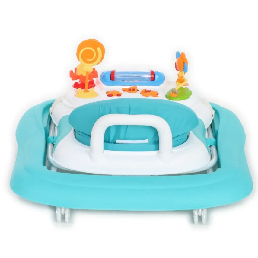 Duux Plano Oyuncaklı Müzikli 3 Kademeli Örümcek Bebek Yürüteci Turkuaz - 11