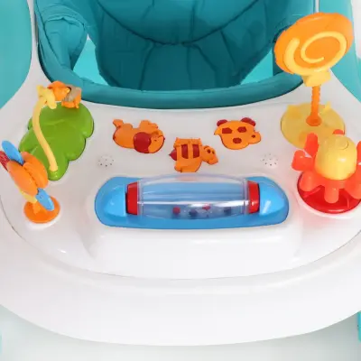 Duux Plano Oyuncaklı Müzikli 3 Kademeli Örümcek Bebek Yürüteci Turkuaz - 13