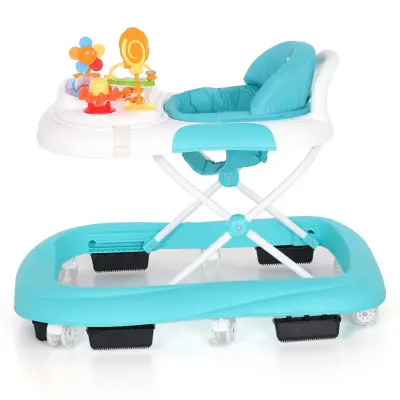 Duux Plano Oyuncaklı Müzikli 3 Kademeli Örümcek Bebek Yürüteci Turkuaz - 4