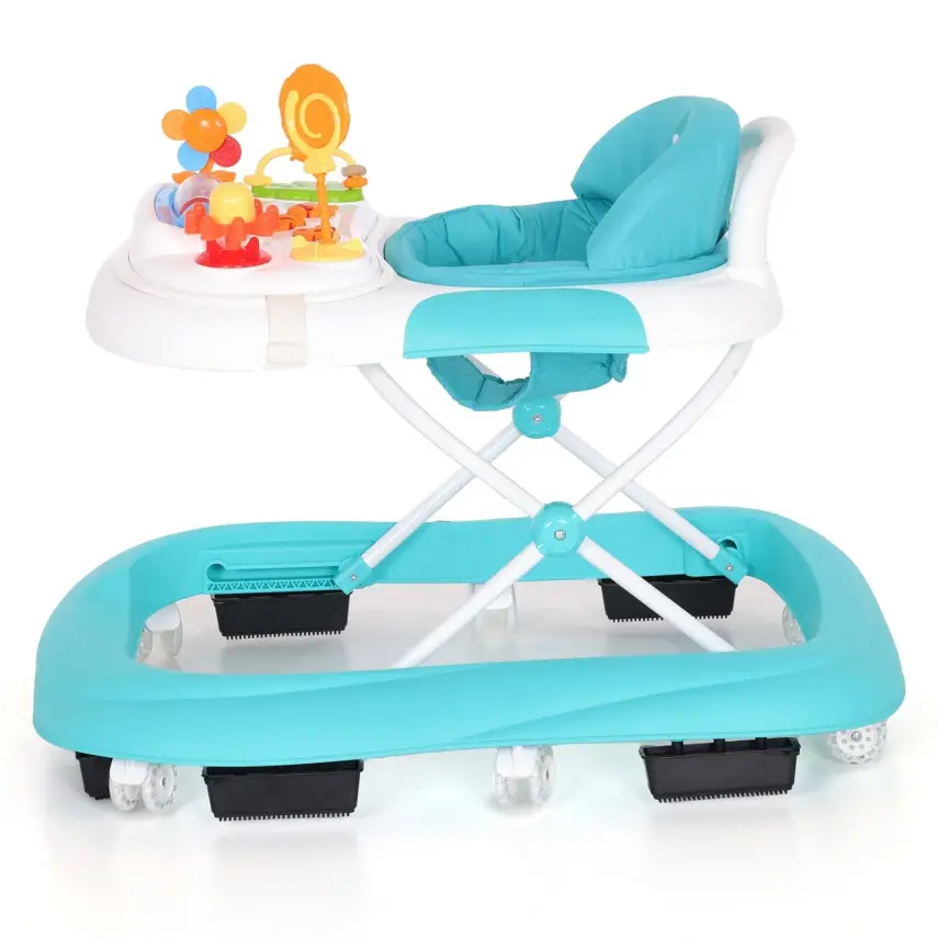 Duux Plano Oyuncaklı Müzikli 3 Kademeli Örümcek Bebek Yürüteci Turkuaz - 4