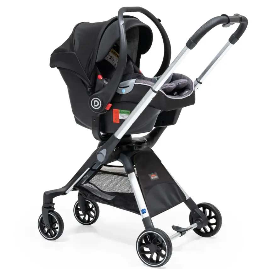 Duux Pro 360°Dönebilen Çift Yönlü Travel Sistem-Seyahat Sistem Bebek Arabası Black - 8