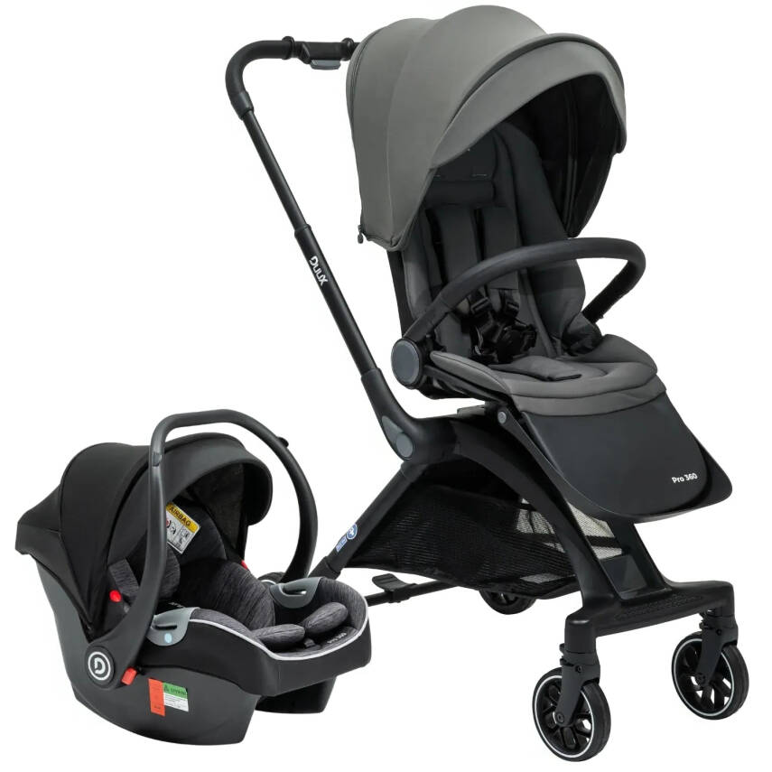 Duux Pro 360°Dönebilen Çift Yönlü Travel Sistem-Seyahat Sistem Bebek Arabası Grey - 1