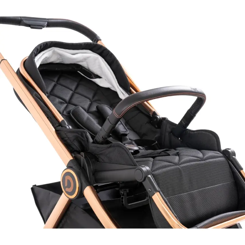 Duux Pro Max2  I-Size Çift Yönlü Kolay Katlanabilen Su Geçirmeyen Travel Sistem-Seyahat Sistem Bebek Arabası Yağmurluk Hediyeli Black - 14