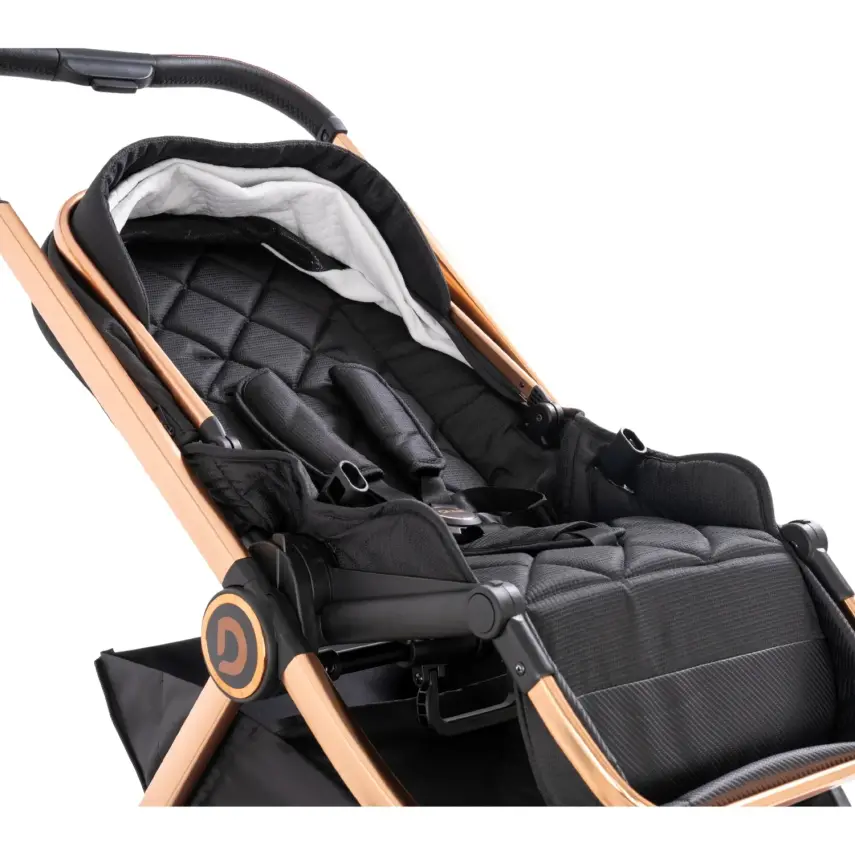 Duux Pro Max2  I-Size Çift Yönlü Kolay Katlanabilen Su Geçirmeyen Travel Sistem-Seyahat Sistem Bebek Arabası Yağmurluk Hediyeli Black - 3