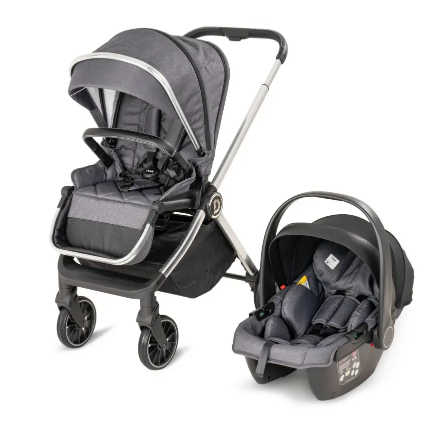 Duux Pro Max2  I-Size Çift Yönlü Kolay Katlanabilen Su Geçirmeyen Travel Sistem-Seyahat Sistem Bebek Arabası Yağmurluk Hediyeli Dark Grey - 2