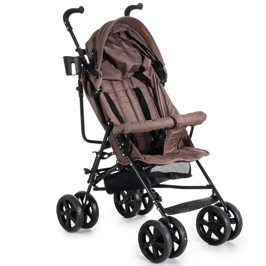 Duux Siena 0-3 Yaş Hafif Puset Baston Bebek Arabası Tam Yatar – Ön Barlı Kahverengi - 3