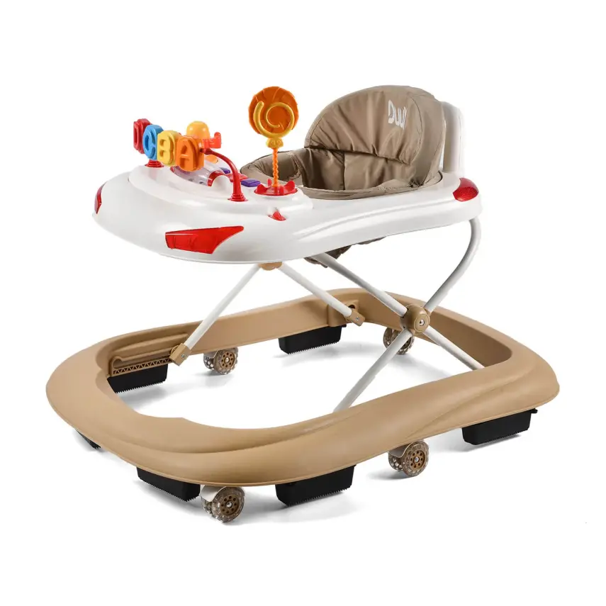 Duux Tobby Oyuncaklı Müzikli 3 Kademeli Örümcek Bebek Yürüteci Kahverengi - 1