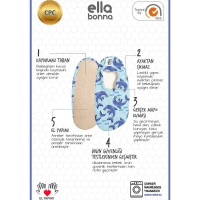 Ella Bonna Unisex Deniz Patiği Kaydırmaz Taban Çiçekler (1)