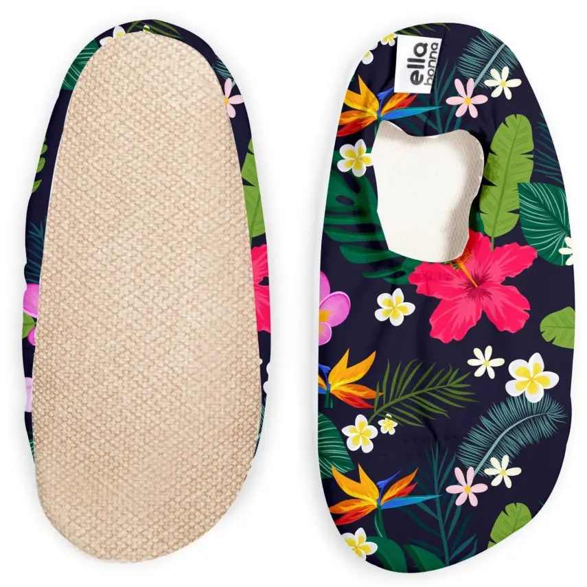 Ella Bonna Unisex Deniz Patiği Kaydırmaz Taban Çiçekler - 3