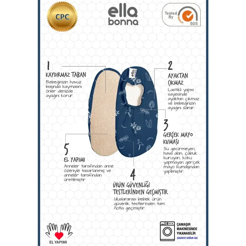Ella Bonna Unisex Deniz Patiği Kaydırmaz Taban Sahil - 8