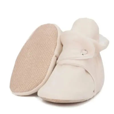 Ella Bonna Unisex Ev Botu Organik Pamuk Kaydırmaz Taban Basic Bej