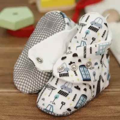 Ella Bonna Unisex Ev Botu Organik Pamuk Kaydırmaz Taban Şehir Hayatı (1)