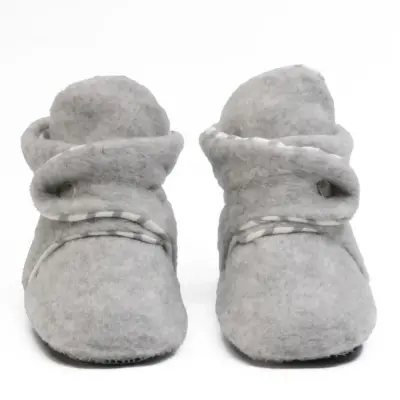 Ella Bonna Unisex Panduf Organik Pamuk Kaydırmaz Taban Gri - 6