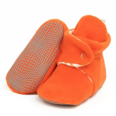 Ella Bonna Unisex Panduf Organik Pamuk Kaydırmaz Taban Turuncu 