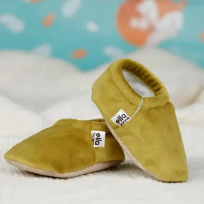 Ella Bonna Unisex Patik Kadife Kaydırmaz Taban Hardal - 7