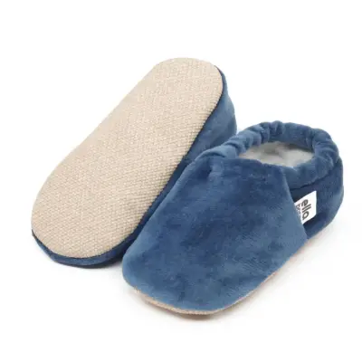 Ella Bonna Unisex Patik Kadife Kaydırmaz Taban Lacivert - 3