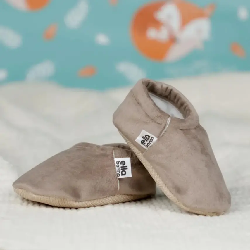 Ella Bonna Unisex Patik Kadife Kaydırmaz Taban Vizon - 6