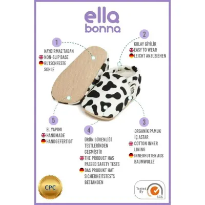 Ella Bonna Unisex Patik Kaydırmaz Taban İnek - 20