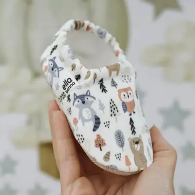 Ella Bonna Unisex Patik Kaydırmaz Taban Karışık Orman Hayvanları - 5