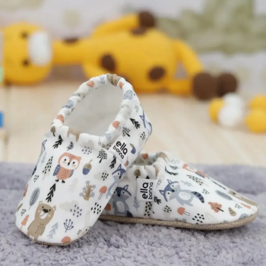 Ella Bonna Unisex Patik Kaydırmaz Taban Karışık Orman Hayvanları - 6