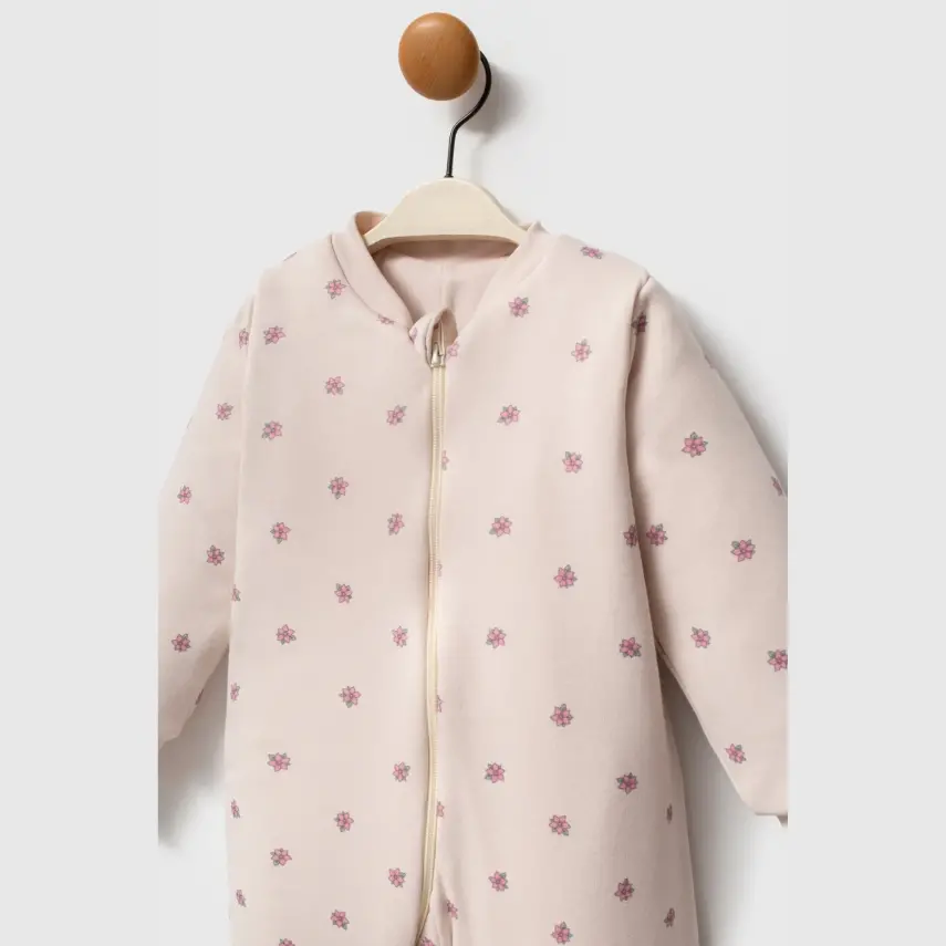 Ella Bonna Uyku Tulumu Çoraplı 2,5 Tog Bej Flowers - 2