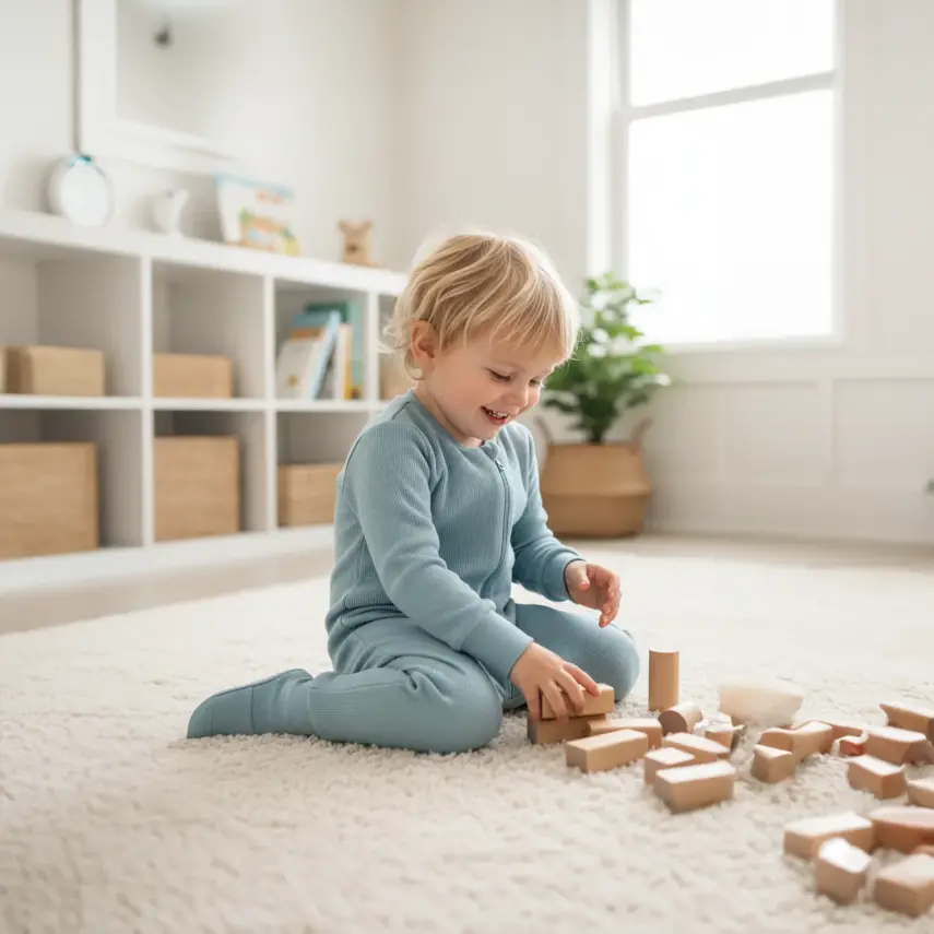 Ella Bonna Uyku Tulumu Çoraplı 2,5 Tog Jakarlı Mavi - 10