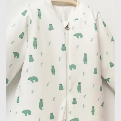 Ella Bonna Uyku Tulumu Çoraplı 2,5 Tog Yeşil Ayıcık - 6